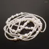 Chains Hand Knotted Elegant 3-4-8-9-10mm White Freshwater Pearl Necklace Long 127cm