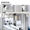 ZONESUN Automatic Whiskey Vodka Wine Glass Bottle Wooden Cork Pressing Capping Sealing Machine With Cap Feeder