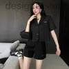 Träningsoveraller dam designer Designer Two PieSummer New Inverted Black Small Single Suit Short Shorts Set Women KO9L VNUA