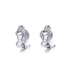 Boucles d'oreilles à clous, 1 paire, support de sirène, pour femmes et filles, bijoux de perçage mignons à la mode, cadeau de noël