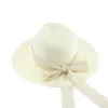 Strandhatt halm hatt hink hattar för kvinnor sommarsol hattar bowknot lyx elegant formell bröllop dekorera