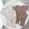 Giyim Setleri Bebek Kızlar Giysileri Nightgown Floral Suit Anne Çocuklar Tam Baskılı T-Shirtler Yaz Toddler Pijama Seti