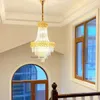 Crystal Staircase Light Luxury Long Esthating Rotating Hollow Room Light Light Villa Duplex Hotel Lobby