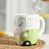 Кружки творческая рука рисовать руку двойной автобус мультфильм керамический молоко чай вода кофе кофе дома школьный кубок для напитков кубка новаторски