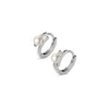 Hoop oorbellen echt 925 Sterling Silver Simple Glossy Pearl Small For Women Girls Minimalistische sieradengeschenken