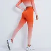 Leggings femininos gradiente de perneiras sem costura da cintura alta