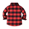 Kids Shirts top and top Autumn Winter Fashion Toddler Baby Boys Girls Long Sleeve Flannel Shirts Flaid Tops Kids Children Cotton Blouse 230317