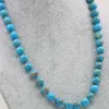 Chains Natural Stone Sky Blue Sea Sediment Turquoises Imperial Jaspers Beads 8mm 10mm Round Bead Necklace Jewelry Making 18inch Y118
