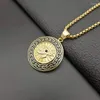 Pendant Necklaces Hip Hop Rock Round Stainless Steel Horus Eye Pendants For Men Rapper Jewelry Gold Color Drop