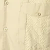 Camisetas de homens colarinho cubano Tradicional Guayabera Manga curta Bordada Bordada México Caribe Praia com 4 bolso 230317