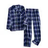 Vêtements de nuit pour hommes Automne et hiver pyjamas pour hommes pantalons à manches longues deux pièces en coton brossé revers bouton épaissi service à domicile ensemble hommes 230317