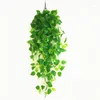 Flores decorativas Planta artificial 3pcs Plantas penduradas 100 cm Vinha falsa de hera para a sala de parede Decoração externa interna