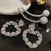 Dange oorbellen hoogwaardige luxe zirkon hart ball drop oorbel voor vrouwen trend partydress Korean Dubai sieraden geschenk Brincos para as