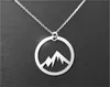 30PCS Simple Nature Snowy Mountain Necklace Circle Round Mountain Top Range Necklace Landscape Lover Necklaces for Women