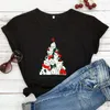 Women's T Shirts MERRY WOOFMAS T-Shirt Christmas Shirt Cute Dog Tree Tee Mom Gift Women Trendy Casual Vintage Top