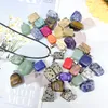 Stainless chain Water drop stone pendant quartz crystal agates turquoises malachite stone Jewelry making necklace Accessories