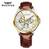 Montres-bracelets Marque Mode Montre Homme Multi-Fonction Véritable Volant Mécanique Lumineux Bracelet En Cuir Horloge