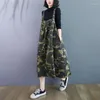 Robes décontractées Harajuku 2023 Streetwear automne lâche Denim robe à bretelles femmes rétro Camouflage vêtements dame chemise Elbise Y513