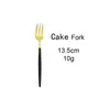 Dijkartikelen Sets 6 stks/Set Black Gold Forks Set snack vork vork bestrooien roestvrijstalen tafelwerk dessert fruit zilverwerk