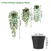 Fleurs décoratives 3 pièces plantes suspendues artificielles avec Pots plante lierre de vigne pour décoration murale de jardin intérieur extérieur