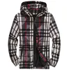 outdoor hooded plaid jackets windbreaker zip up men designer jacket spring sport mens coats