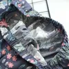 Kadın Slaix Bahar ve Sonbahar Bayanlar Sevimli Karikatür Floral Viskoz Fiber Pijamalar Twopiece Uzun Sesli Ev Servisi Pamuk Yaz İnce Şort 230317
