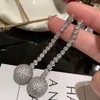 Dange oorbellen hoogwaardige luxe zirkon hart ball drop oorbel voor vrouwen trend partydress Korean Dubai sieraden geschenk Brincos para as