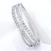 Bangle Soramoore Maxi Tamanho Crossover 3 Cores Bracelet for Women Wedding Party Zircon Engagement Dubai Bridal Jewelry Gifts