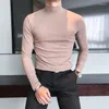 Men's T Shirts Autumn And Winter Men Solid Color Thin Bottom Shirt Half High Neck T-shirt Korean Medium Warm Wool Large