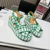 Fabric Plaid Sandals Designer Slipper Women Platform Wedges Quilted Leather Shoe Summer Casual Party Wedding Dress Shoes