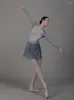Сценя носить с длинными рукавами балет -свитер топ для взрослых женская одежда для женской одежды весна теплое танце