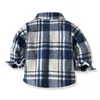 Kids Shirts top and top Winter Toddler Baby Kids Boys Gentleman Shirt Little Boy Long Sleeve Plaid Shirts Tops Tuexdo Clothes for Wedding 230317