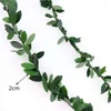 Fleurs décoratives 7.5m soie guirlande feuille verte fil de fer fleur artificielle vigne rotin pour mariage voiture décoration bricolage guirlande N7a0