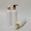 Storage Bottles 30pcs 250ml Empty Gold Aluminum Screw Lotion Pump Plastic For Cosmetic Packaging Personal Care Container Shower Gel