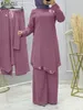Abbigliamento etnico ZANZEA Moda donna musulmana manica lunga camicetta Abaya abiti paillettes islamici sciolti set coordinati 2 pezzi tuta urbana 230317