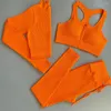 Ensembles actifs 2/3/5 pièces ensemble de Yoga Shorts de Fitness femmes tenues haut court à manches longues vêtements de sport Leggings de sport vêtements d'entraînement de gymnastique pour