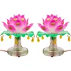 Bordslampor 2st/set Buddhistic Lotus Lamp Färgglad skrivbordsdekorationsljus