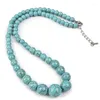 Chains Artificial Gem 6-14mm Bead Necklace Generous Temperament Semi Precious Stone Tower Shape Women's