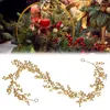 Dekorative Blumen Geschenk Weihnachtsbaum hängender Kranz Hochzeit Ornament Künstliche Pflanzen Frohes Jahr Weihnachtsgirlande Goldbeeren Rebe