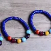 Braccialetti di pietra ellittica di lapislazzuli naturali blu perline artigianali con gemma da uomo di colore per gioielli da regalo per donna