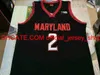 NCAA # 2 Melo TRIMBLE JERSEY MARYLAND TERRAPINS maillots de basket-ball collégial pour hommes cousus rouge blanc noir Jersey