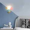 Wall Lamp Nordic Macaron Lights AC90-260V Creative Designer Parlor Kid's Bedroom Bedside Cafe Decoration Modern Sconce Lighting