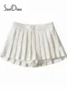Shorts pour femmes Soefdioo Femmes Mode Jupes plissées Vintage Taille haute Side Zipper Skort Automne Femme Bottoms Street Wear 230317