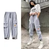 Women's Pants & Capris Cargo Women Men Summer 2023 Ribbons Hip Hop Casual Joggers Trousers Streetwear Harajuku Sweat