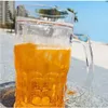 Gobelets 450 ml Creative Cool Double Bière Verre Mezzanine Été Faux Coupe Épaissie Avec Poignée Tasses Transparentes Bar Fournitures 230316