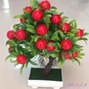 Fleurs décoratives 24 pièces pomme fleur de fruit artificielle plante en plastique pour décor de mariage fête de noël décoration de jardin à la maison