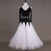 Bühnenkleidung Elegantes Ballsaalkleid für Damen, langärmelig, Walzer, Standardtanz, Tango, Wettbewerbskleider, modernes Tanz-Performance-Outfit DC2487