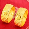 Bangle 999 Yellow Gold Dragon Phoenix Double Happiness Bracelet For Women Brass Bride Wedding Jewelry Bangles Gifts