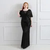 Feestjurken 2023 Wit plus size groene pailletten avondjurk korte mouw elegante vrouwen lang zwart prom