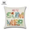 Pillow Summer Series Linen Cover Tropical Fruit Palm Print Farmhouse Floral Pillowcase Livingroom Sofa Couch Throw Pillows